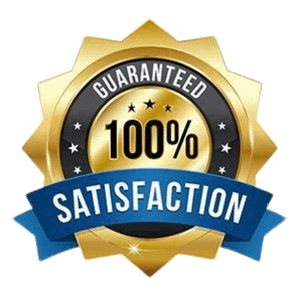 gold and blue satisfaction badge